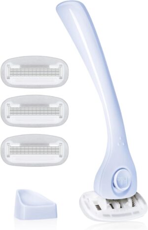 Billie Razors for Women, Cool Blue - 1 Handle, 4 Refills & Magnetic Holder