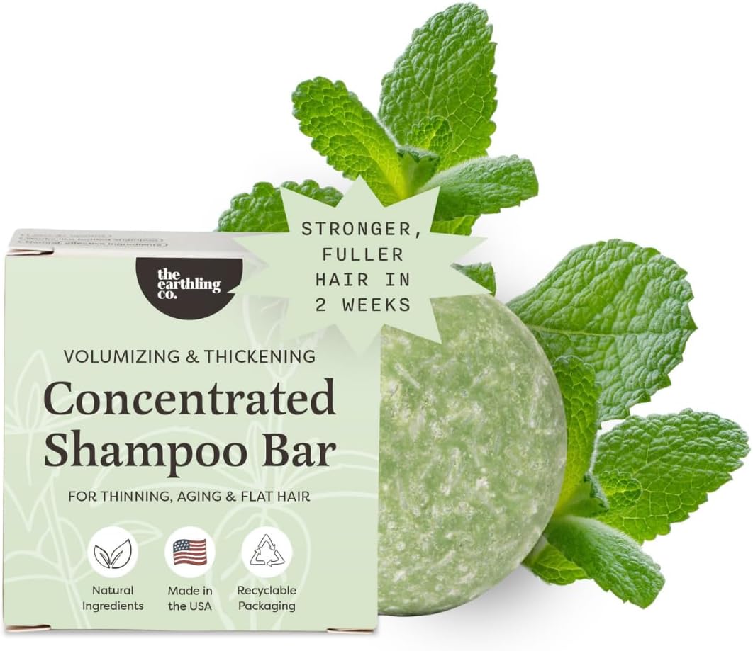 The Earthling Co. Shampoo Bar - Promote Hair Growth, Strengthen & Volumize All Hair Types - Paraben & Sulfate Free formula with Natural, Vegan Ingredients for Dry Hair (Simple Fresh, 3 oz)